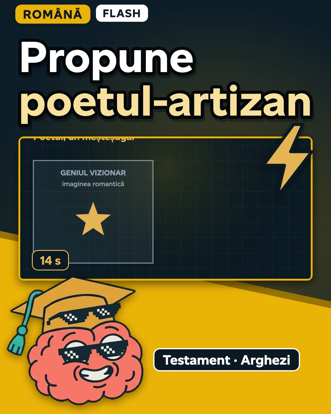 Miniatura clipului: În Testament, poetul nu mai e un geniu vizionar, ci un meșteșugar.